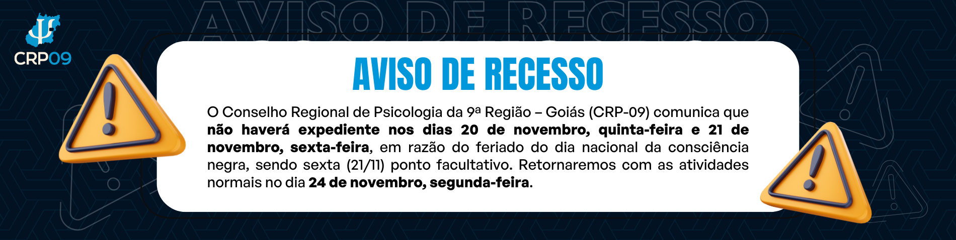 recesso 20/11